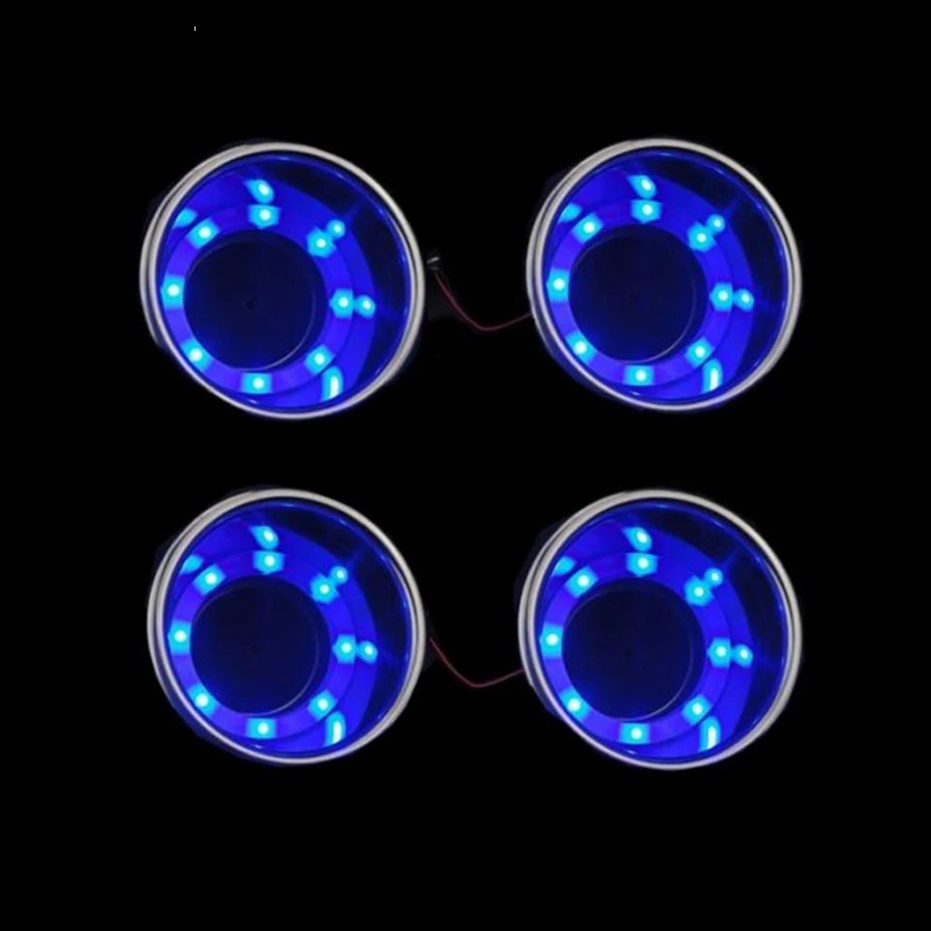 

2Pcs 8 LED Recessed Stainless Steel Cup Drink Holder Cup for Car Marine Boat