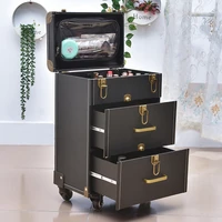 makeup suitcase on wheels hard shell black suitcase carry on women scooter luxury rolling retro luggage makeup trolley case
