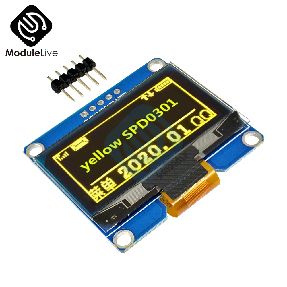 Модуль дисплея OLED 128x64 IPS 1 54 дюйма 5 контактов SPI SPD0301 Драйвер IC плата адаптера белая