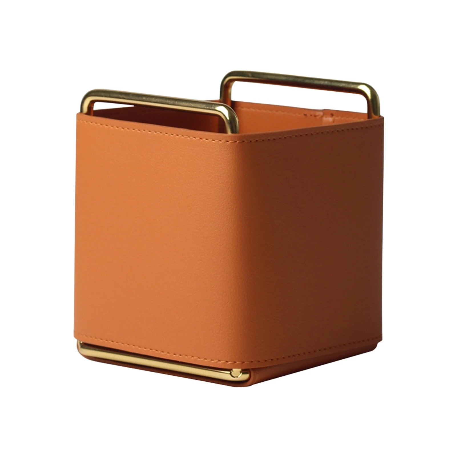 

For Students Desk Organiser Nordic Leather Pen Holder Square Stand Stationery Makeup Gift School Home Office Multifunctional