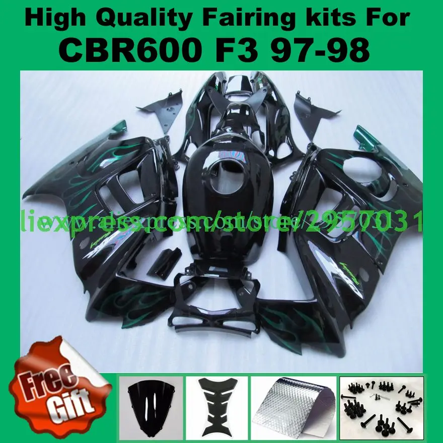 Бесплатные Винты и подарки для обтекателей HONDA CBR 600 F3 1997 1998 CBR600 97 98 комплект с