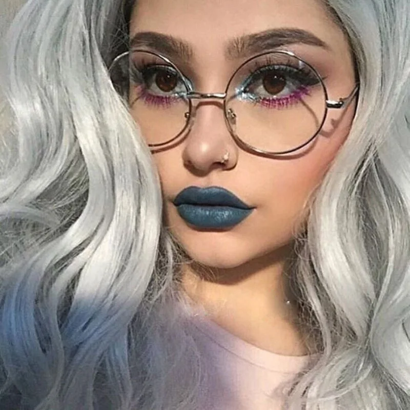 2020 модные винтажные Ретро очки с металлической оправой прозрачные линзы в духе