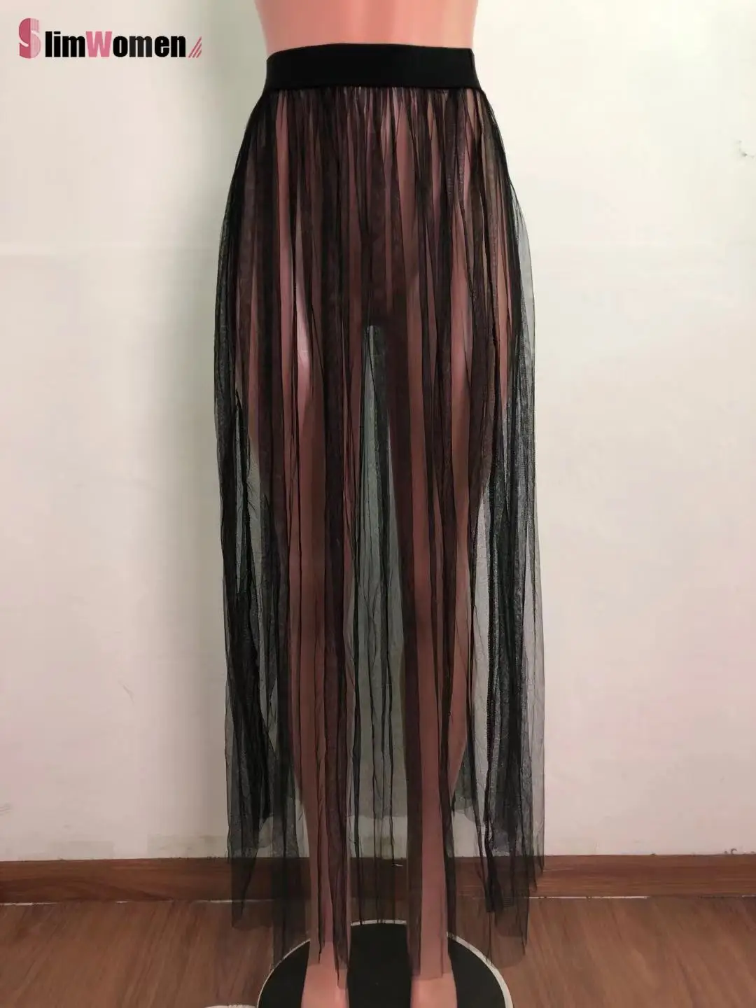 Сетчатая Прозрачная Юбка в стиле &quotЛолита&quot накидка на купальник женская белая