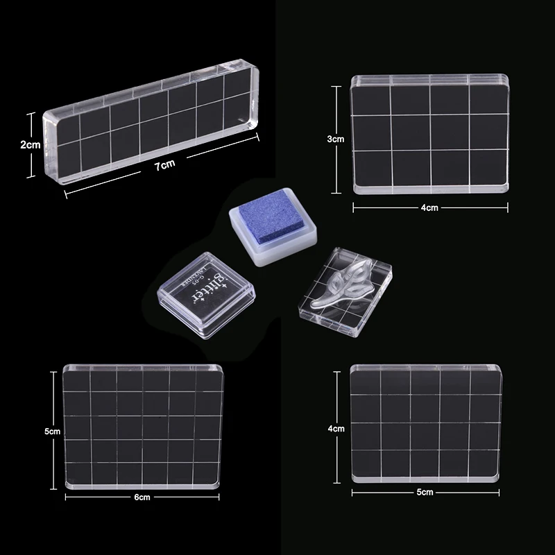Акриловый блок 4 размера для прозрачного штампа клеющиеся резиновые штампы