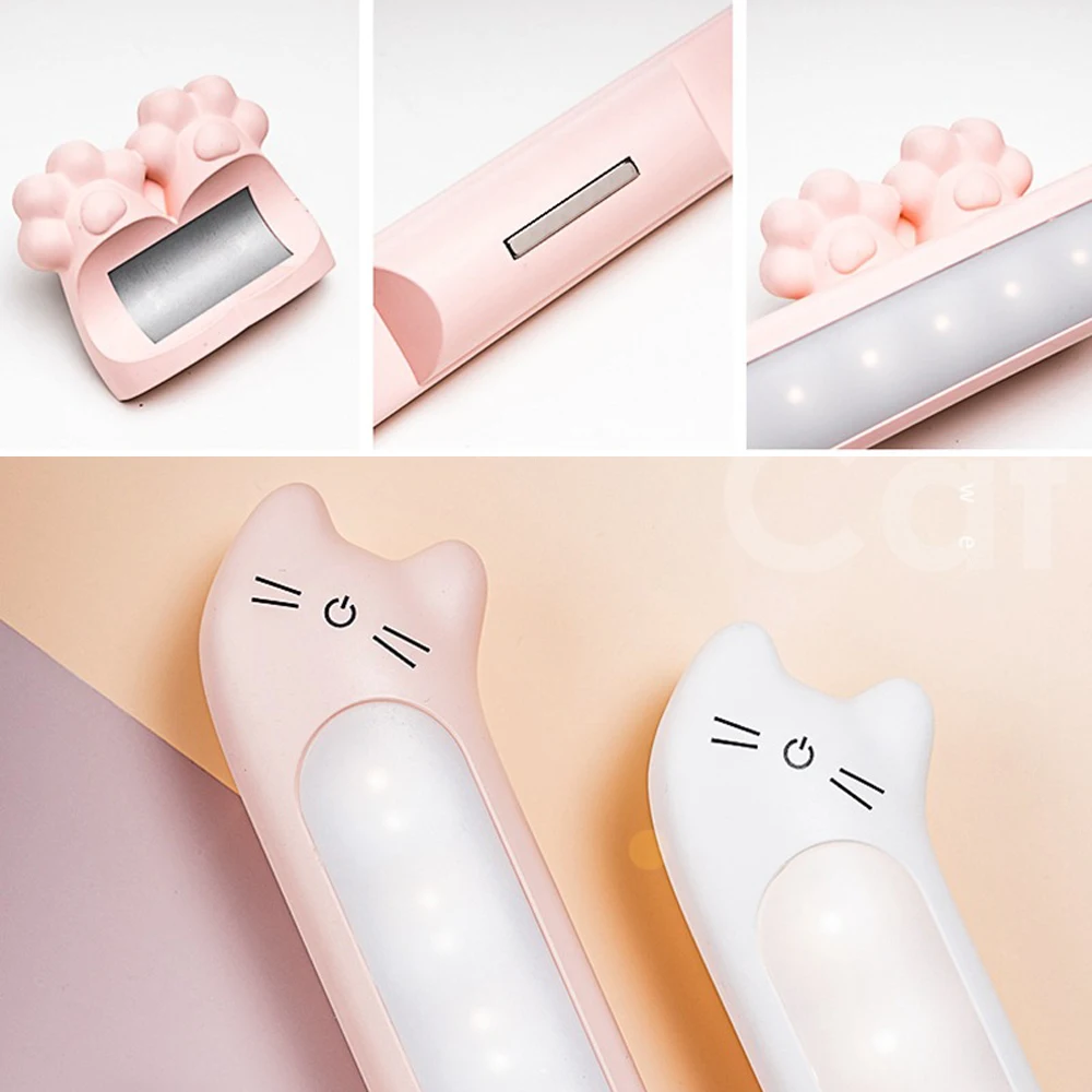 Светодиодная подсветка под шкаф в форме кошки питание от USB/перезаряжаемый