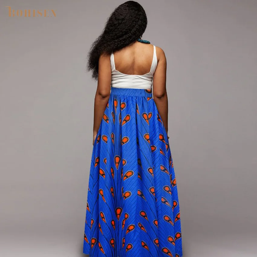 BOHISEN в африканском стиле юбки для девочек однотонное Для женщин модные Дашики с