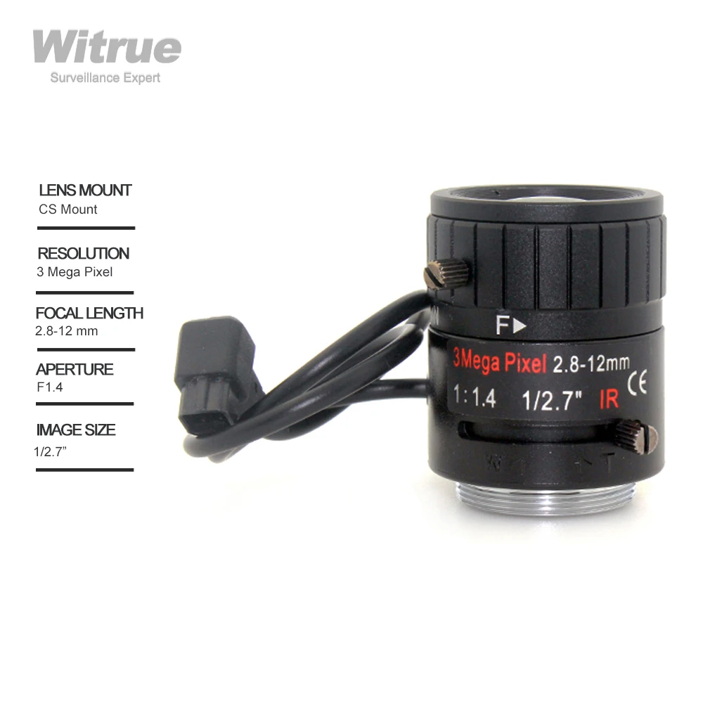Объектив Witrue 3MP 2 8-12 мм варифокальный объектив HD CCTV F1.4 с автоматическим креплением
