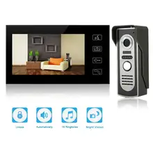 Video Intercom 7 TFT Wired Video Door Phone Doorbell System Kit IR Camera Touch Button Monitor