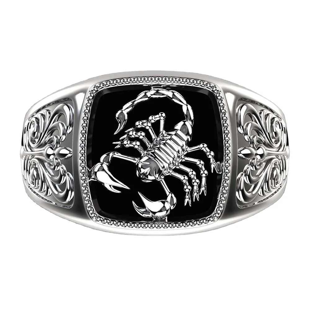 

Gothic Style Punk Scorpion Male Retro Ring Scorpion Pattern Rings For Men Jewelry
