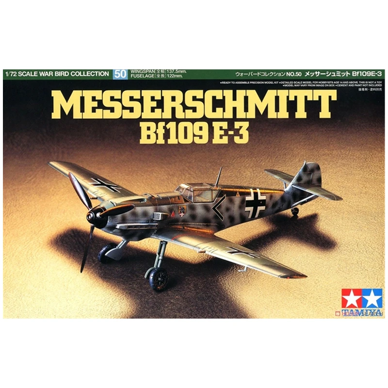 

Tamiya Static Model Assembly 1:72 German Messerschmitt BF109 E-3 Airplane Fighter Boys Toy Gift Adults Diy Hobby Collection