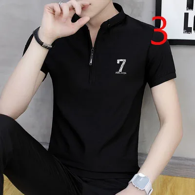 

Trendy summer youth solid color bottoming shirt trend Korean style slim short sleeve