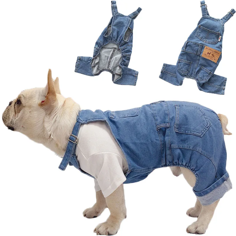 

Denim Jumpsuit For Dog Overall Pet Clothes For Small Dog French Bulldog Shih Tzu Pug Puppy Cat Outfit Jeans Overalls Clothing XL