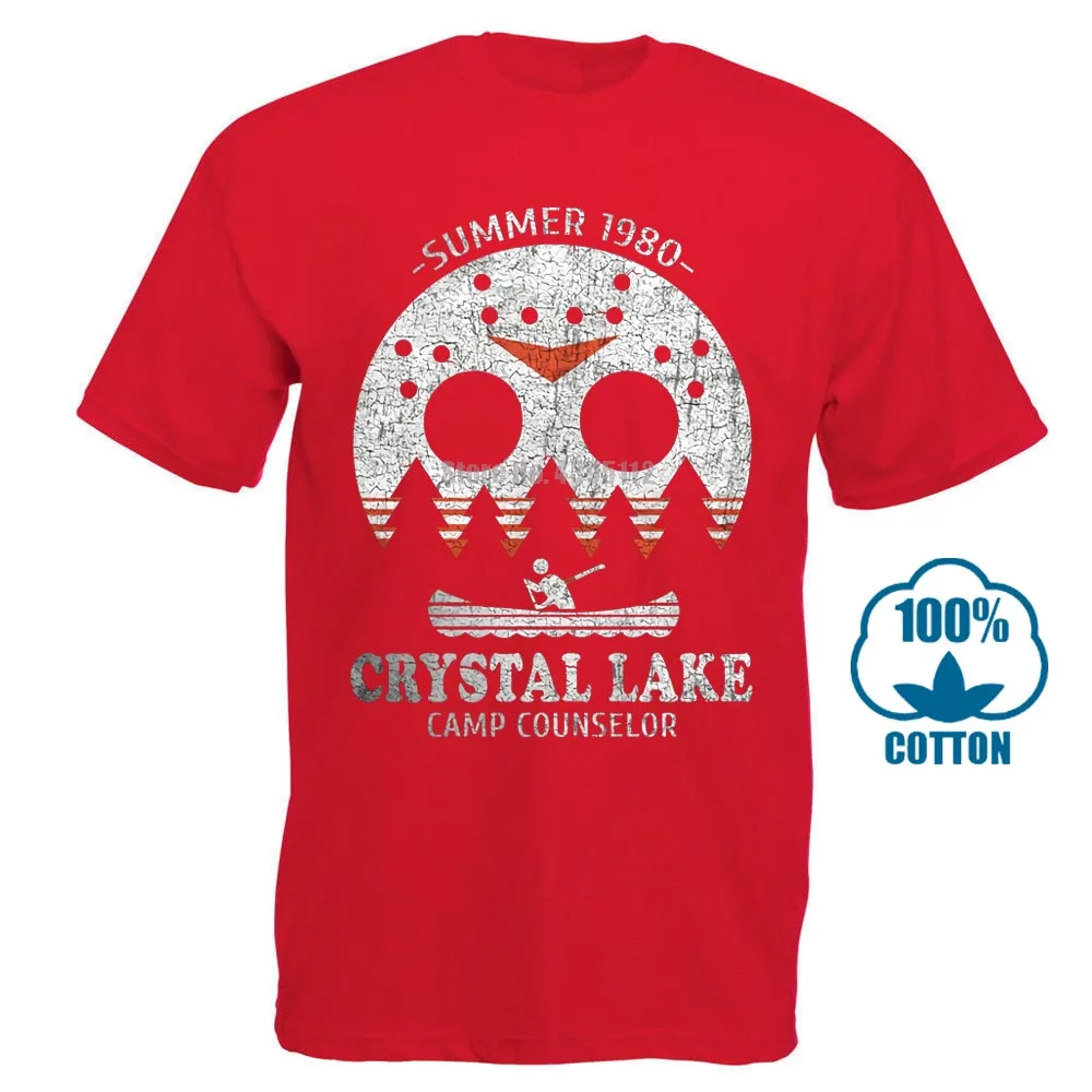 Красный Crystal Lake Camp consultant футболка 13 Friday Jason Horror 13Th Fun - Цвет: Красный