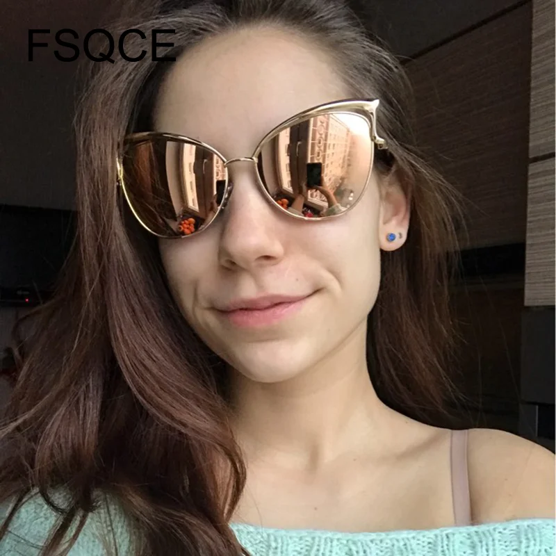 Солнцезащитные очки кошачий глаз женские модные брендовые дизайнерские ретро