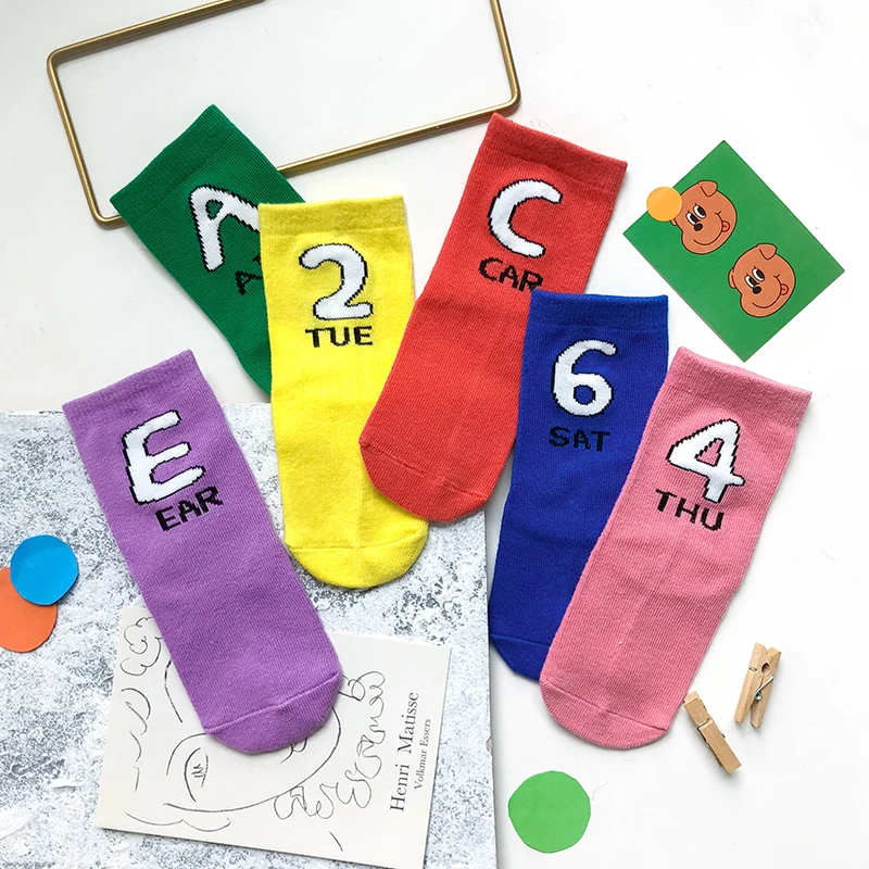 Brand New Child Socks1 Pairs Children's Girls Boys Letter Socks Kids Sizes Colorful Cotton 100 Percent Autumn Fashion Hot 2019 | Детская
