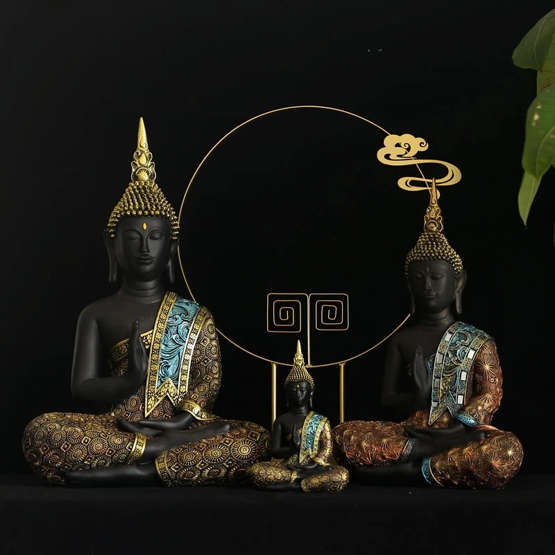 

Буддизм в Индии скульптура Будды, статуя медитации декоративные украшения из смолы ремесла домашнего сада настольная лампа гостиная украш...