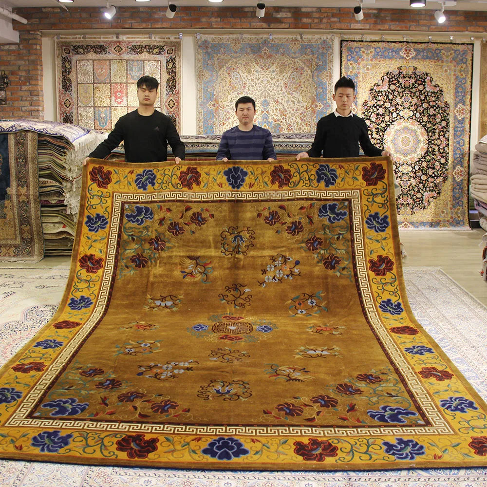 YILONG 9 'x 12' большие ручные узелковые шерстяные коврики непальские ковры ручной