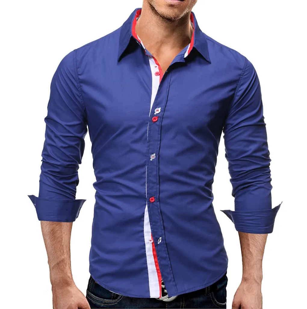 Деловая Мужская блузка для отдыха с модным принтом и отложным воротником рубашка