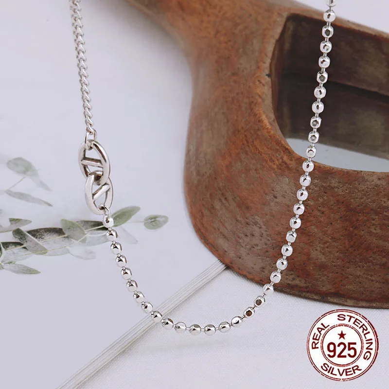 

S925 sterling silver necklace pig nose new splicing clavicle chain fashionable style silver chain girl silver jewelry