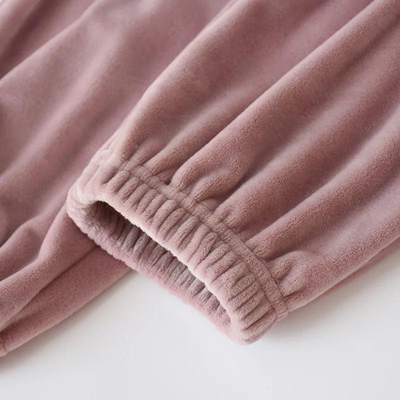 Новинка; зимние качественные женские плотные однотонные теплые фланелевые домашние штаны для пар; пижамные штаны