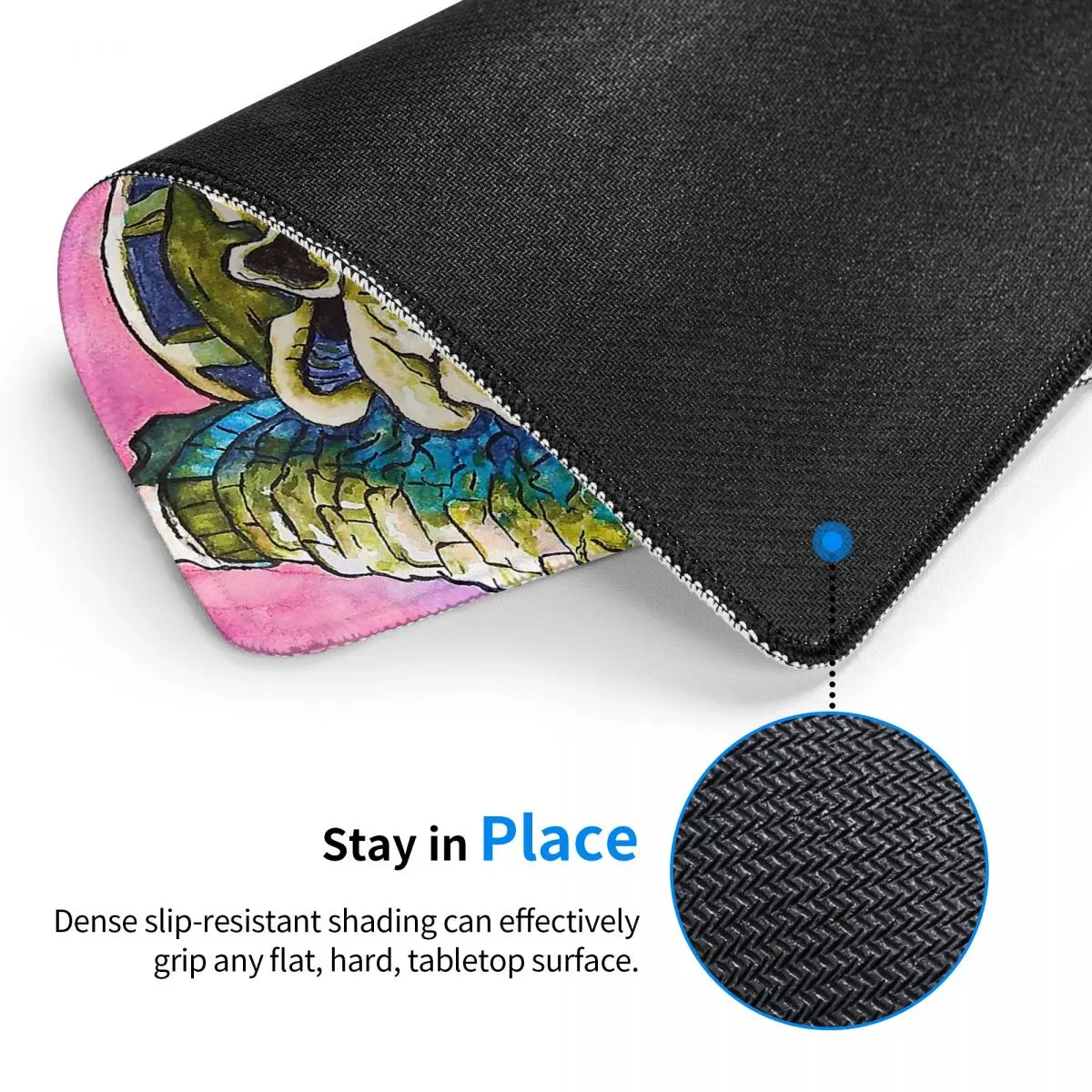 Коврик для мыши с изображением замка серого черепа нескользящий резиновый |