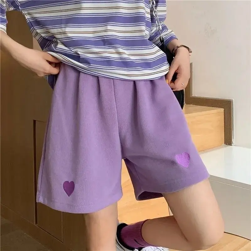 Шорты женские однотонные с вышивкой милые модные в японском стиле уличная одежда