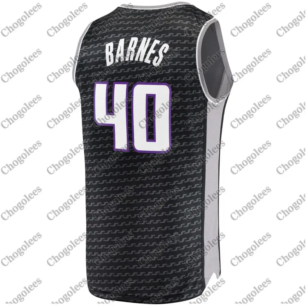 

Men Basketball Jersey Harrison Barnes Sacramento Branded Fast Break Player Jersey Statement Edition Black