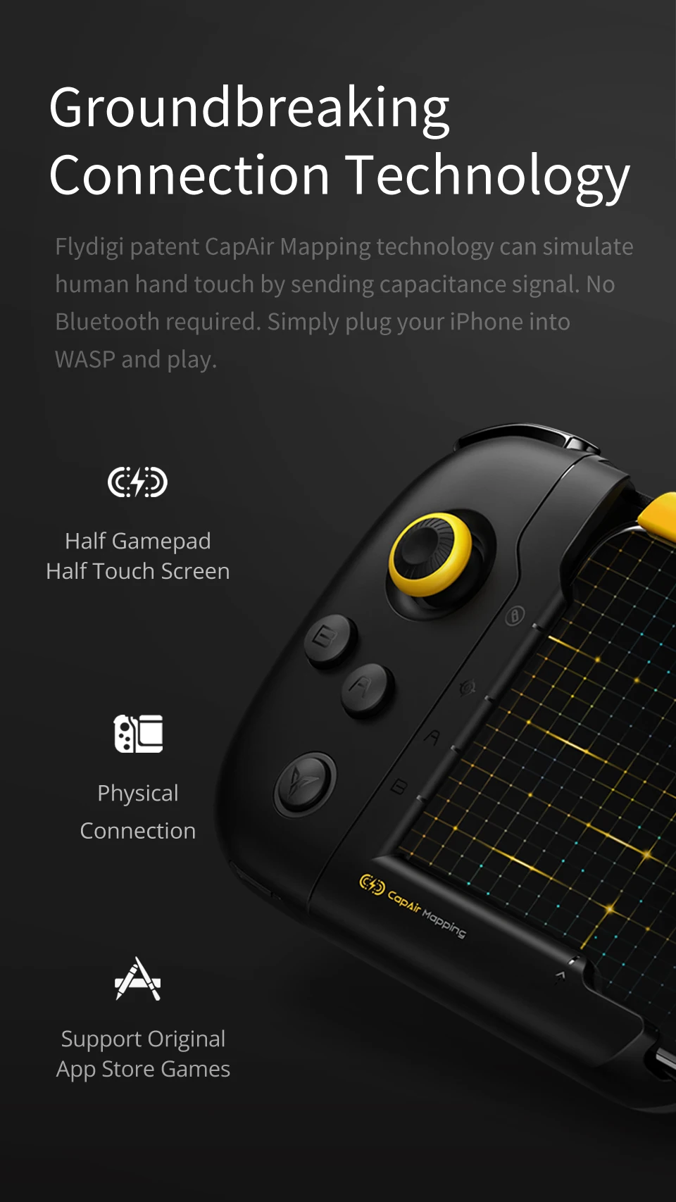Flydigi WASP N/X подключи и играй без Bluetooth и приложения для IOS только половина руки половина сенсорного контроллера pubg мобильный портативный геймпад