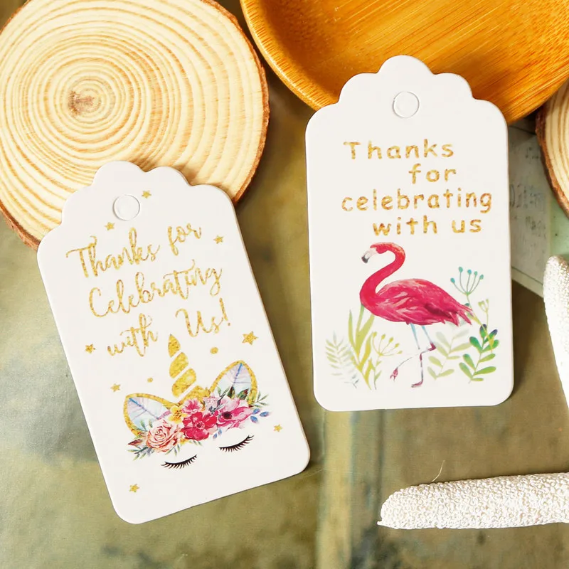 50 шт. милые Мультяшные закладки с фламинго единорогом спасибо канцелярские