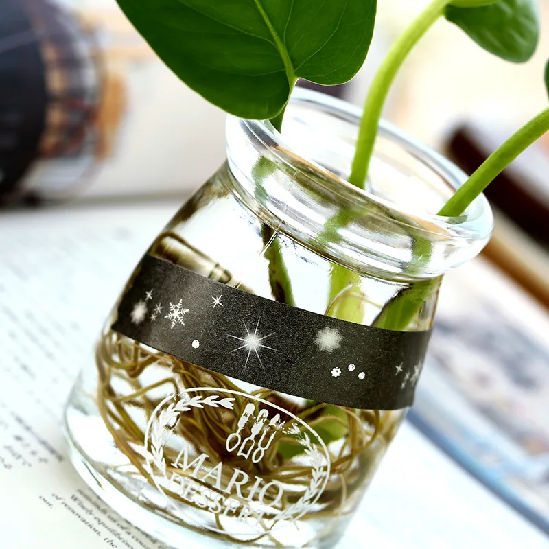 Рождественский подарок черные и белые лента Washi партия клейкая разместил его