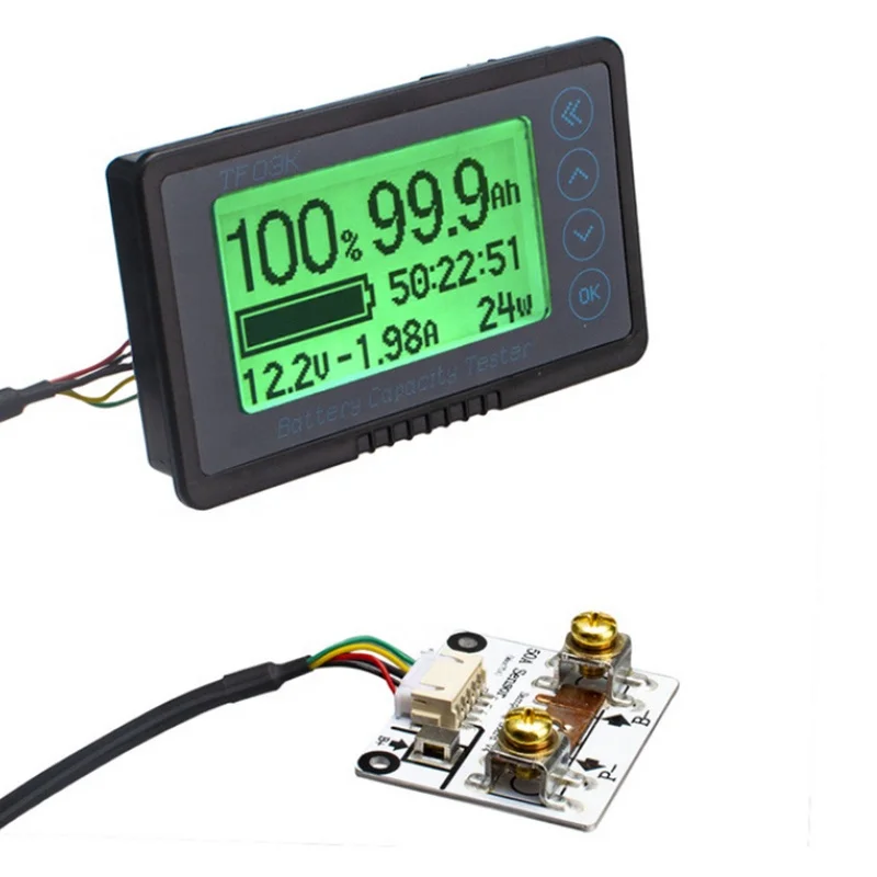 

TF03K DC10~120V 50A/100A/350A/500A Battery Capacity Tester Voltage Current Display Coulomb Counter wiht 1m