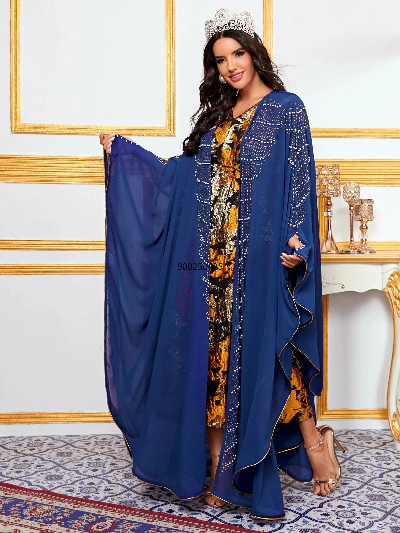 2020 Новый Дубай Ближний Восток Роскошные блесток Стразы Жемчуг рукав летучая мышь