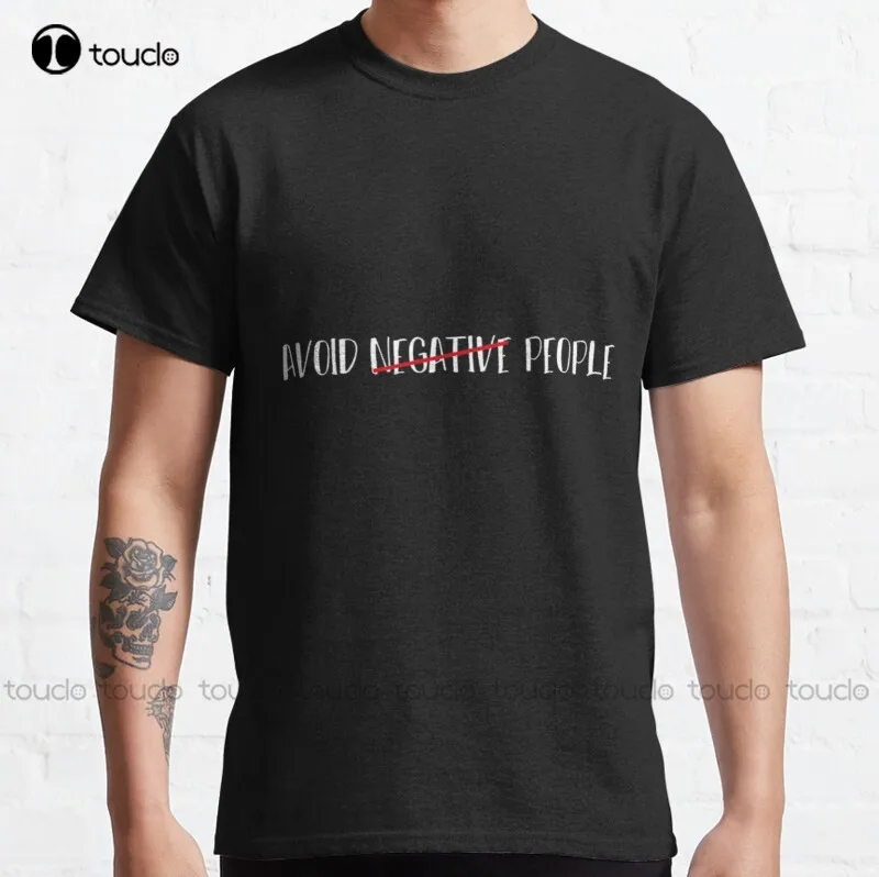 

New Avoid Negative People 7 Classic T-Shirt Mens White Tee Shirts Cotton Unisex Tee Shirt