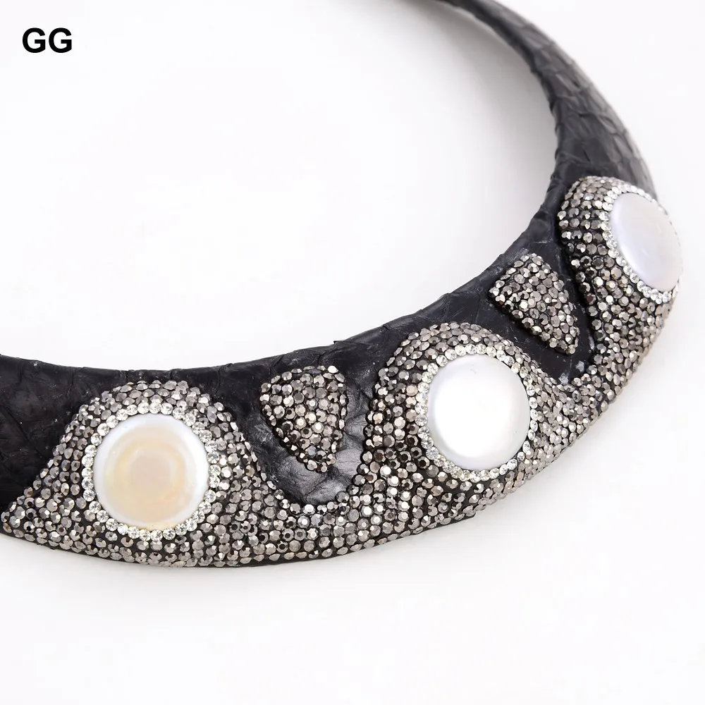 Ожерелье из белого жемчуга Keshi|choker necklace|leather choker necklaceleather |