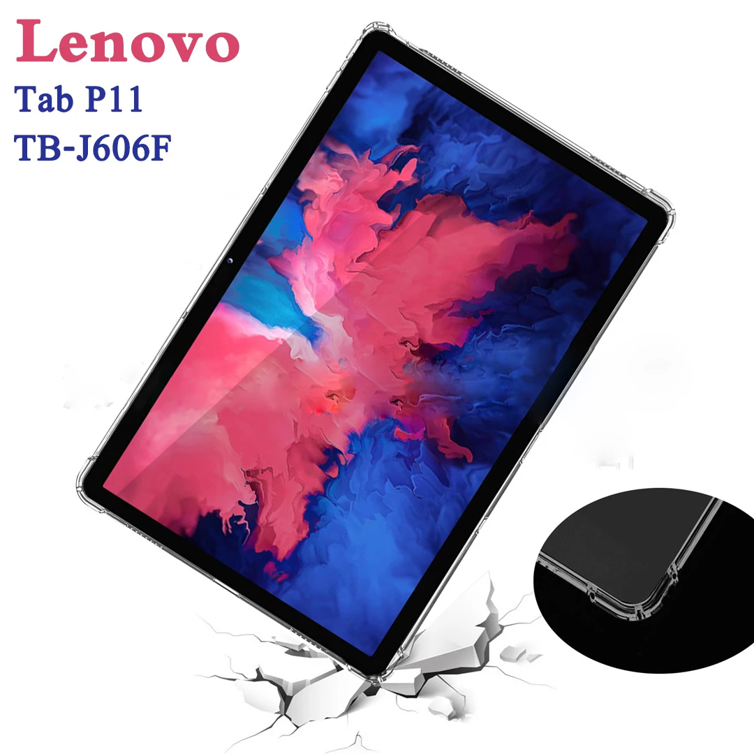 

Silicon Case For Lenovo Tab P11 2020 11'' TB-J606F J606N J606L 11 inch Clear Transparent Soft TPU Back Tablet Cover Capa
