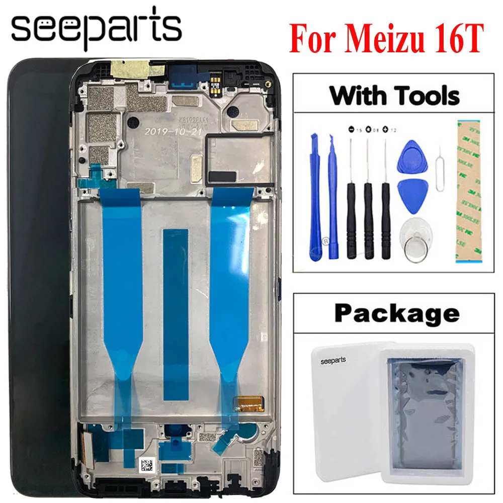 

Товар протестирован для Meizu Meilan 16 T, LCD дисплей кодирующий преобразователь сенсорного экрана в сборе, замена 6,5 дюйма для Meizu 16 T 16 T LCD