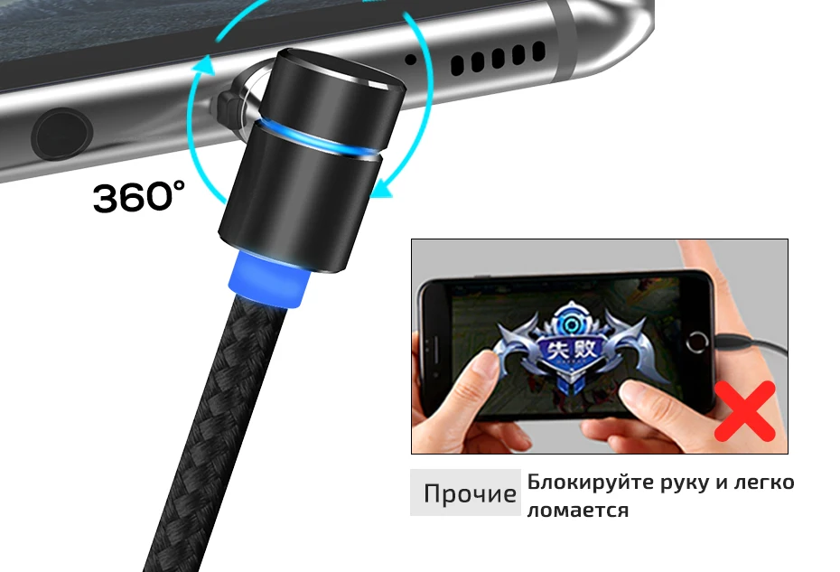 TOPK 1 м 90 градусов Магнитный кабель, нейлоновый светодиодный Micro USB кабель и usb type-C USB C кабель для iPhone samsung huawei Xiaomi htc sony
