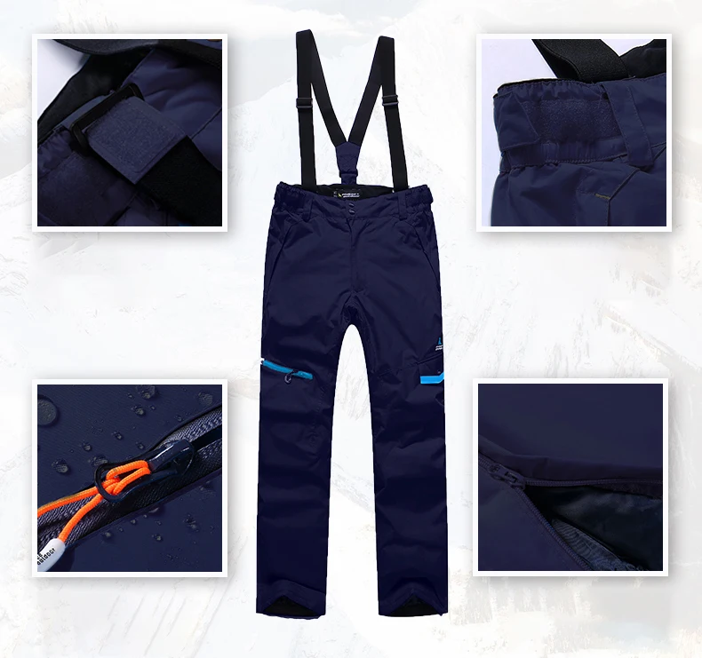 Мужской зимний лыжный костюм куртка с капюшоном теплый спортивная одежда для