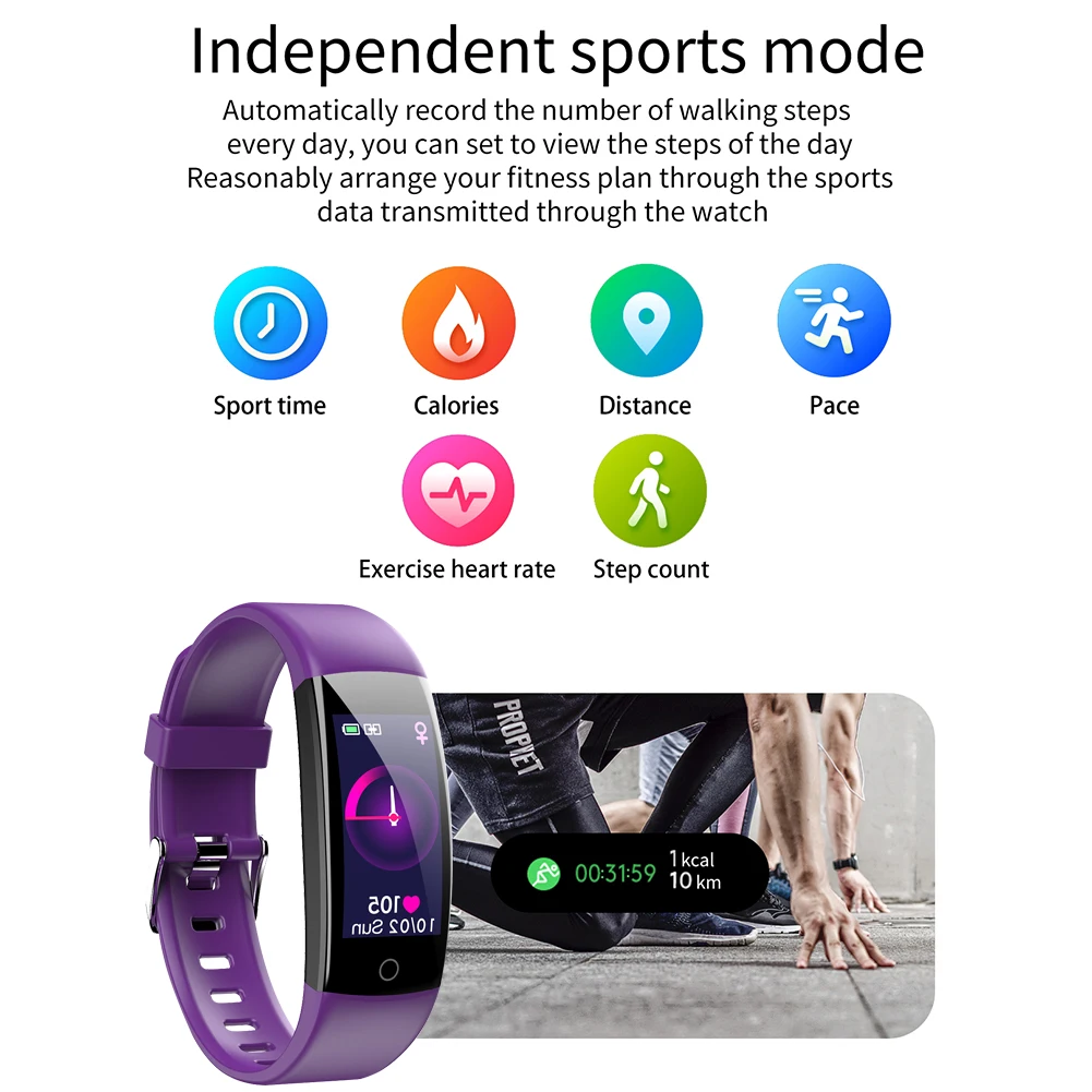 

C30S Smart Wristband Fitness Tracker for iOS Android IP67 Waterproof 0.96 inch Color Display Smart Bracelet with Heart Rate