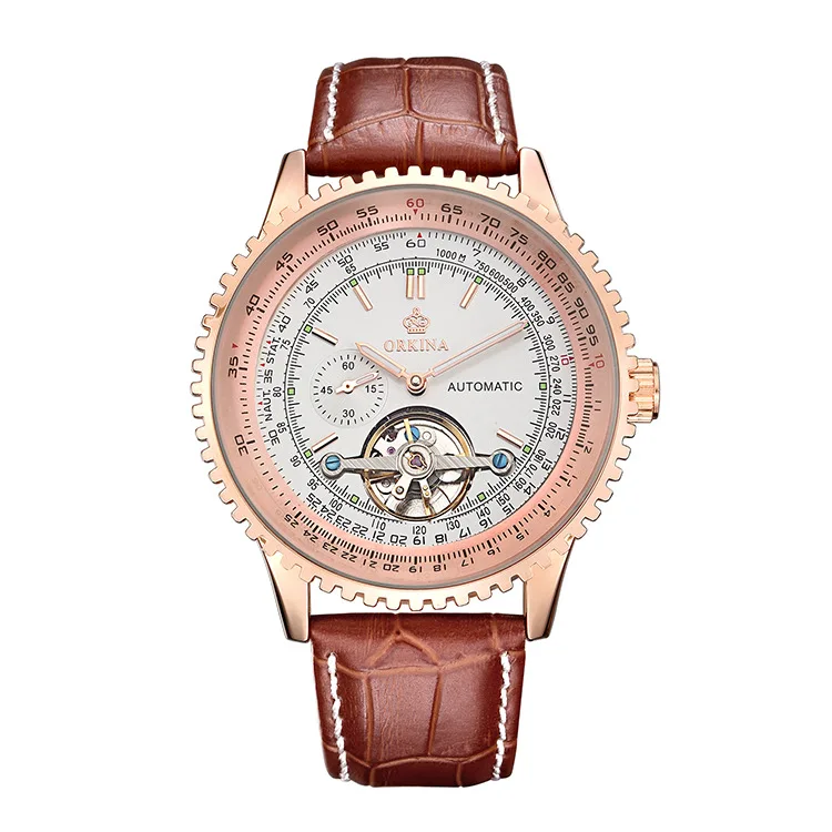

MG.ORKINA watches fashion mechanical watch fully automatic hollow fashion carved Mechanical Watch Leather Strap Wristwatch