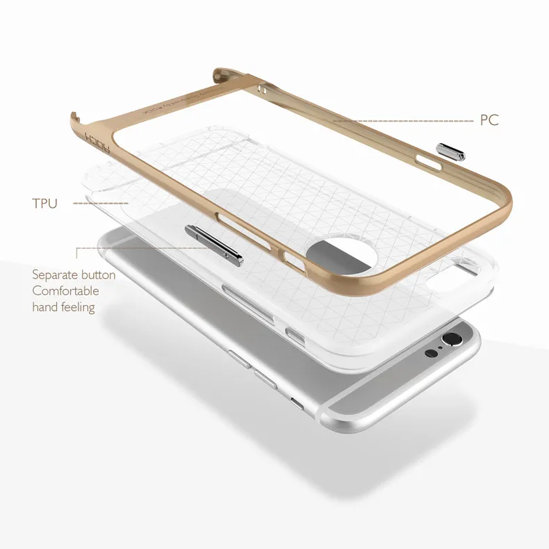 Чехол Rock Royce для iPhone 6 Plus, роскошный гибридный чехол из ТПУ+ поликарбоната, Прозрачный чехол для iPhone 6S plus, Прямая поставка