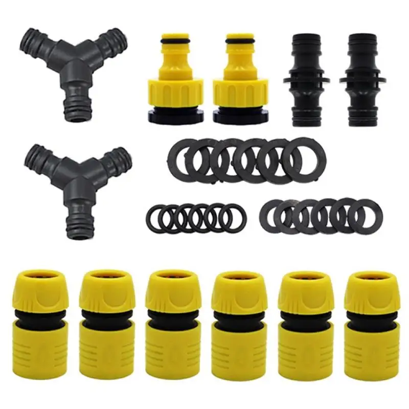 

Hose Connector Set ABS Quick Tap Connector with Sealing Ring Garden Watering Hose Splitter for 1/2 inch PVC Water Pipe