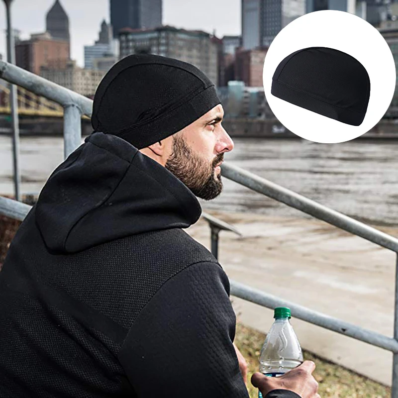 Для велоспорта внутренняя шапка защита от пота черного цвета Удобная дышащая