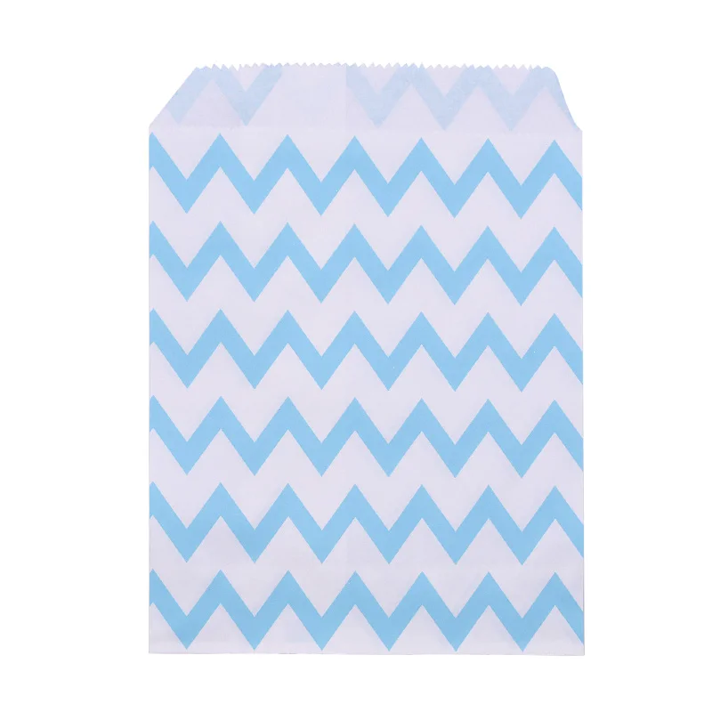 DB05 25/50pcs 18*13cm Kraft Paper Bags Wave Stripe Dot Gift Bag for Wedding Birthday Candy Snack Bag Festival Party Wrapping Supplies - Цвет: DB05