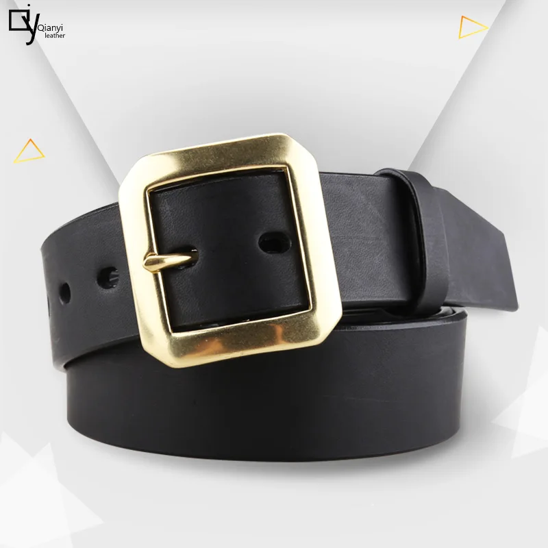 

Leather belt Men through dyed head layer cowhide belt tanned leather belt manual leather belt business casual leather belt