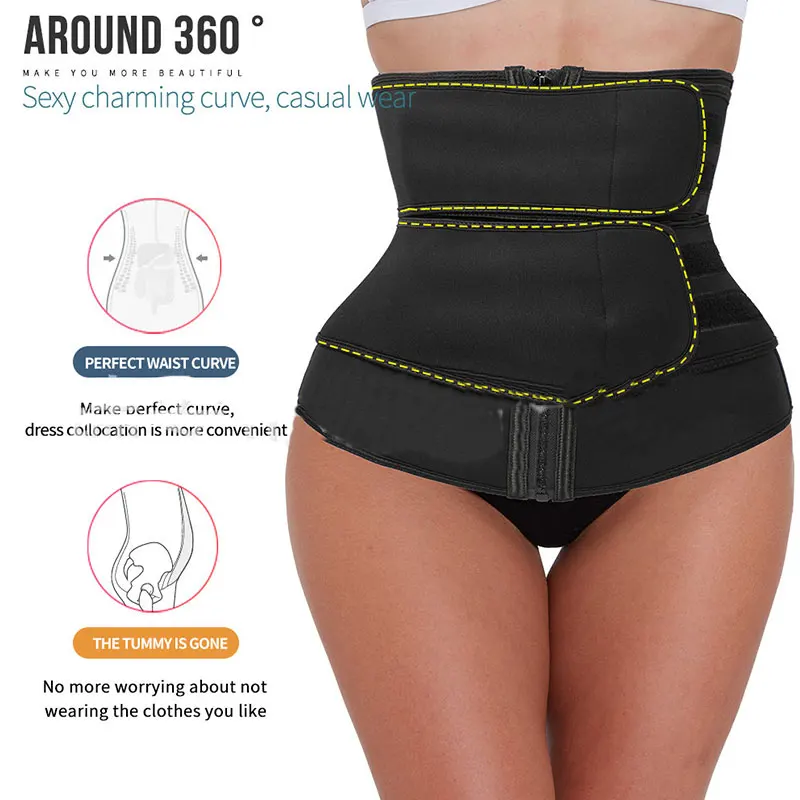 

Women Girdle Waist Trainer Fitness Sauna Sweat Neoprene Slimming Belt Girdle Shapewear Modeling Strap Zipper Body Shaper Zipper