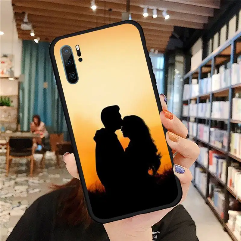 

Couple sweet Back view sunset Phone Case For Huawei honor Mate P 9 10 20 30 40 Pro 10i 7 8 a x Lite nova 5t Shell Cover Funda