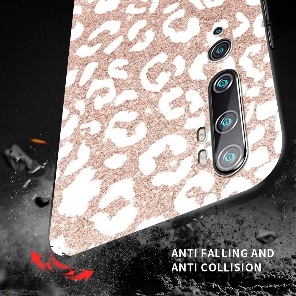 

Rose Pink Bling Case For Xiaomi Mi Note 11 10T Pro 10 9T A2 Lite CC9e Poco X3 NFC Black TPU Shell Phone Coque Sac