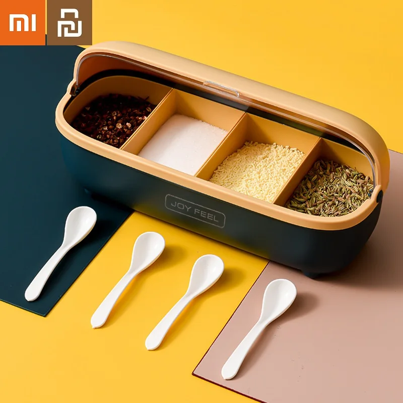 

Коробка для приправ Xiaomi Youpin, Модный контейнер с четырьмя отделениями, для хранения палочек и специй, кухонные аксессуары