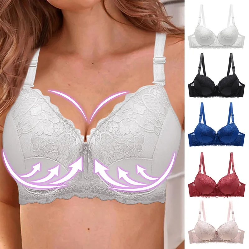 

Sexy Plus Size Push Up Bra Lingerie Solid Color C D Cup Brassiere Wire Free Bralette Seamless Bras for Women Underwear Intimates